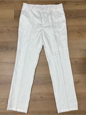 Prestige Men’s 100% Linen White Pants Size 34 Pockets